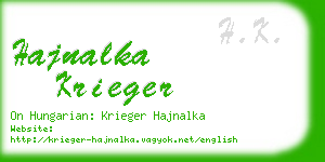 hajnalka krieger business card